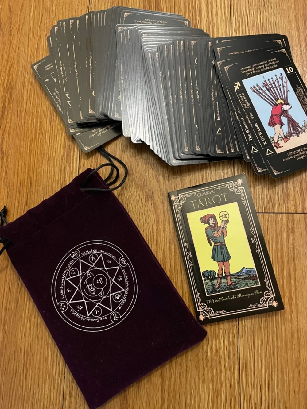 Classic Tarot Card Deck with Velvet Pouch